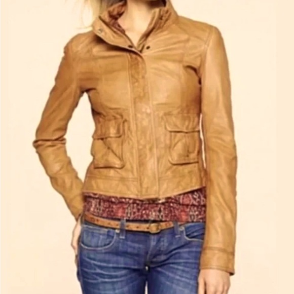 Jackets & Blazers - Lucky Brand Lambswool Downtown Gypsy Leather Moto Jacket Size Medium